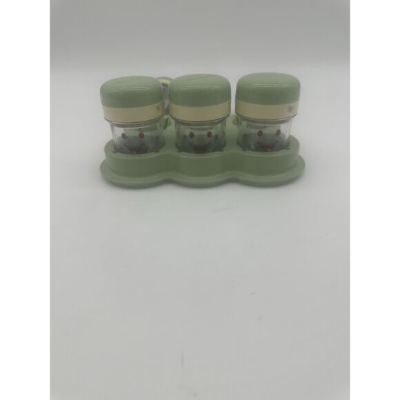 Baby Bullet Replacement Storage Set of 6 Cups & Tray W Dial Serving Date Green - Picture 2 of 6